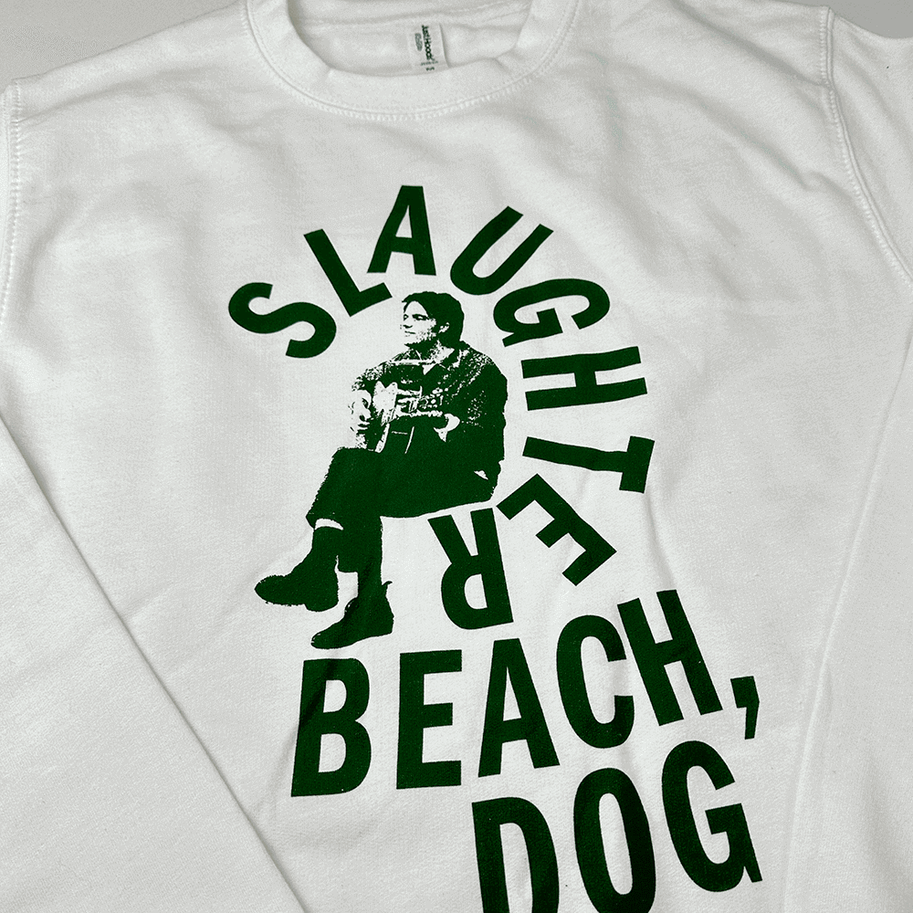 Sitting On A Bench, Dog Crewneck - White image 1
