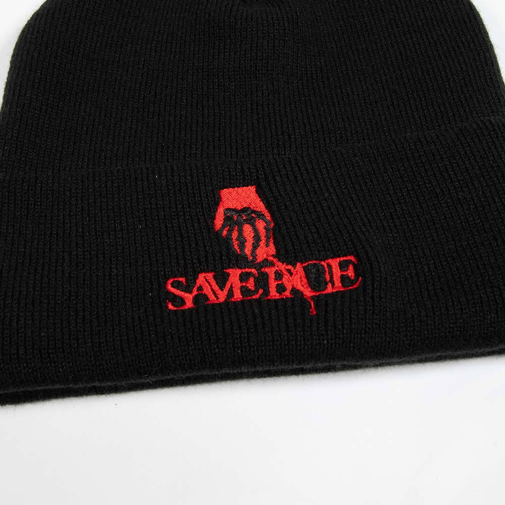 Red Logo Beanie - Black image 1