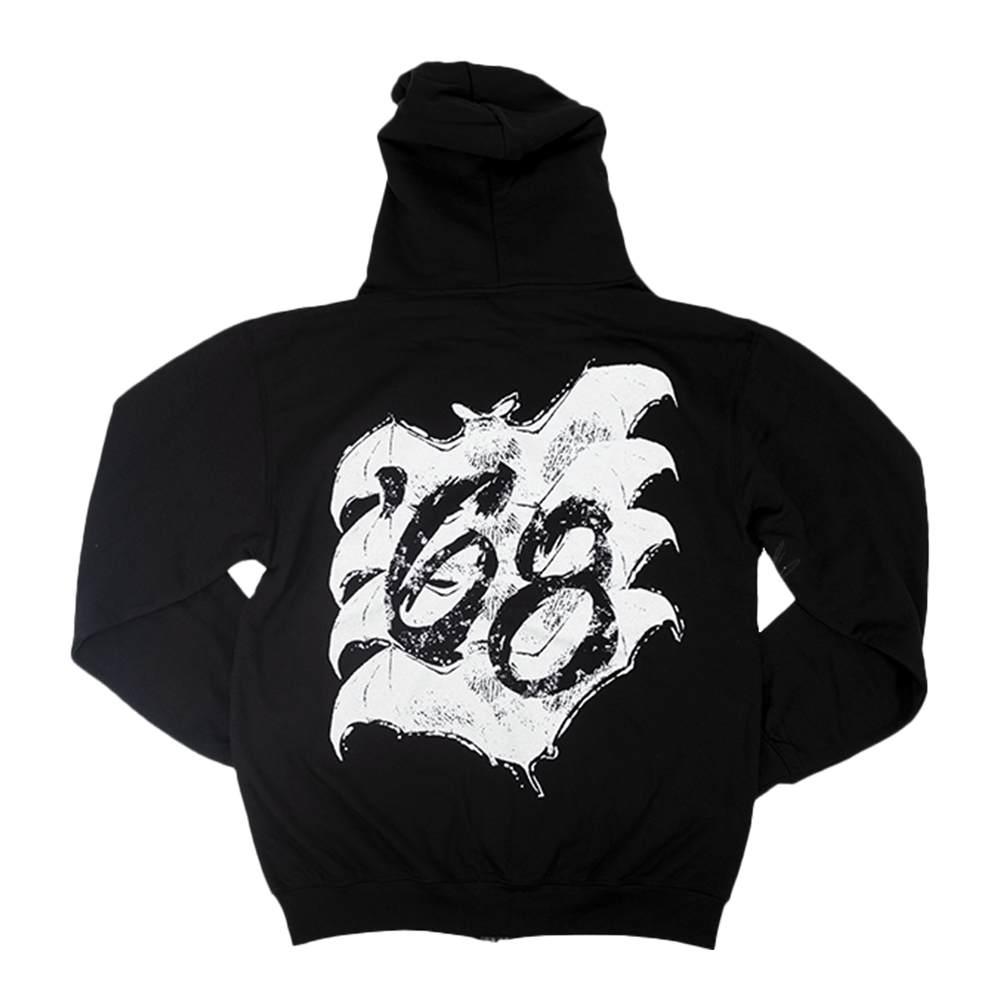 Snake Zip Hoodie - Black