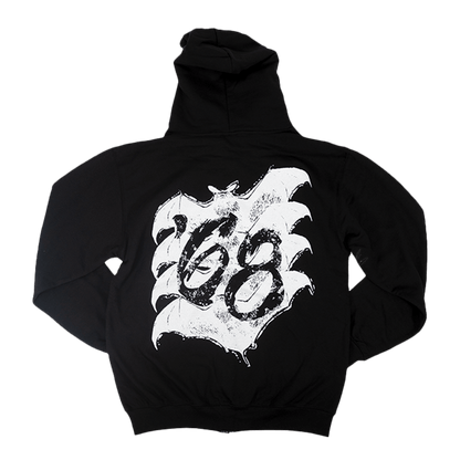 Snake Zip Hoodie - Black