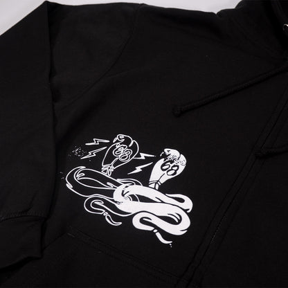 Snake Zip Hoodie - Black