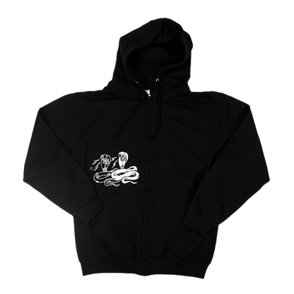 Snake Zip Hoodie - Black