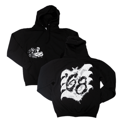 Snake Zip Hoodie - Black