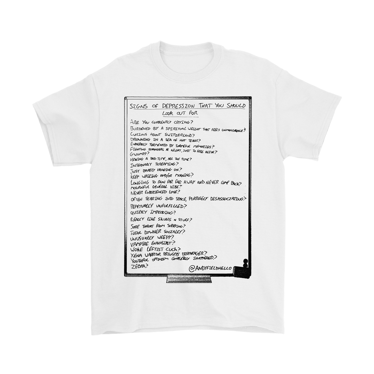 A to Z Depression Tee - White