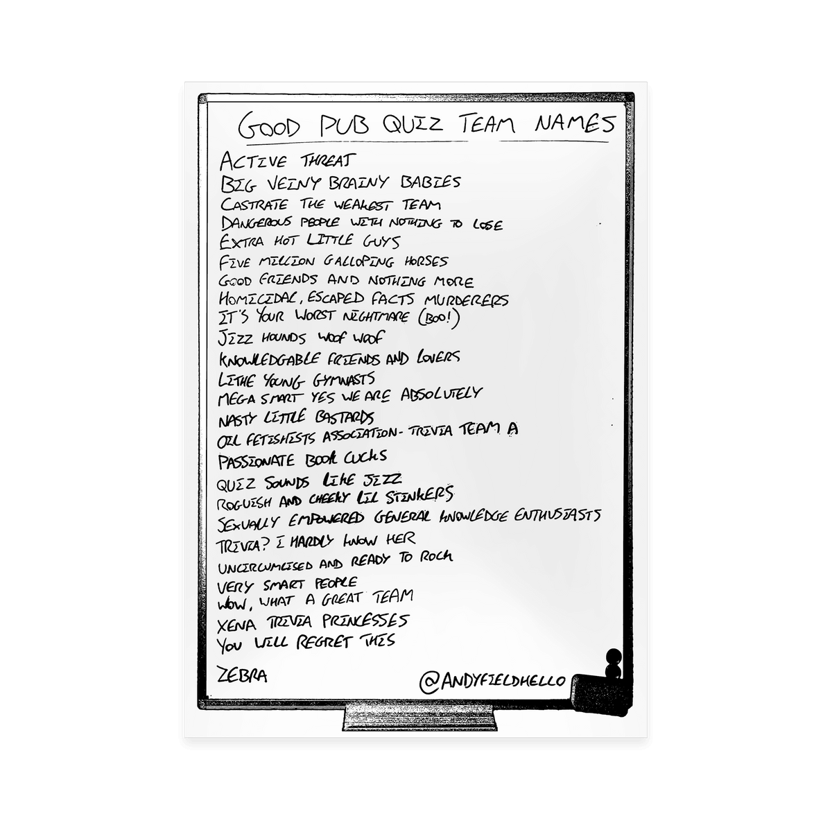 A to Z Pub Quiz Poster - A4