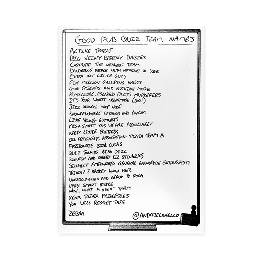 A to Z Pub Quiz Poster - A4