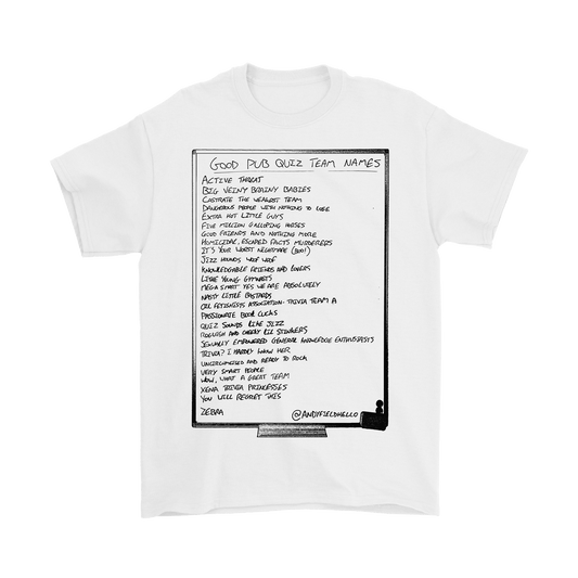 A to Z Pub Quiz Tee - White