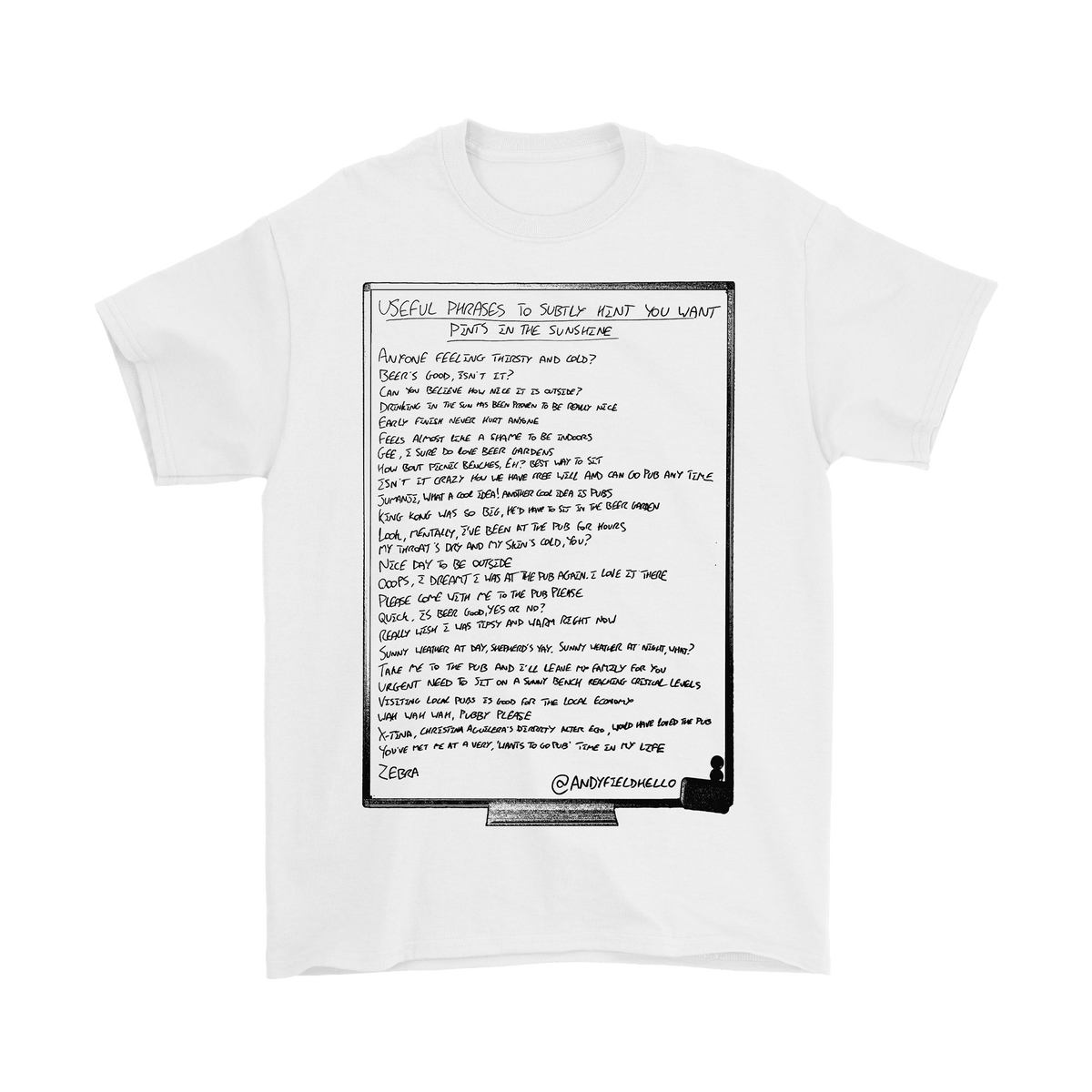 A to Z Sunshine Pints Tee - White