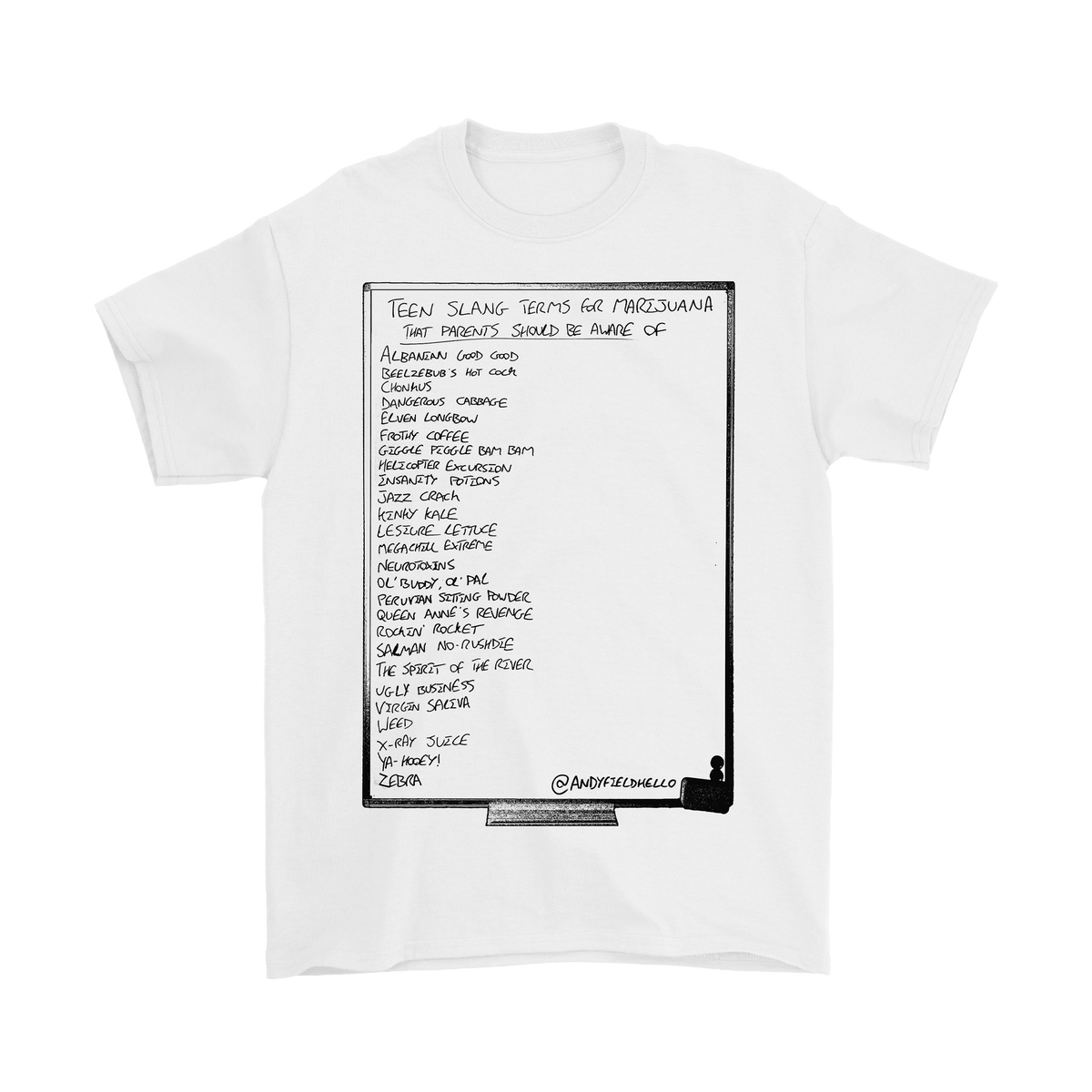 A to Z Teen Slang Tee - White