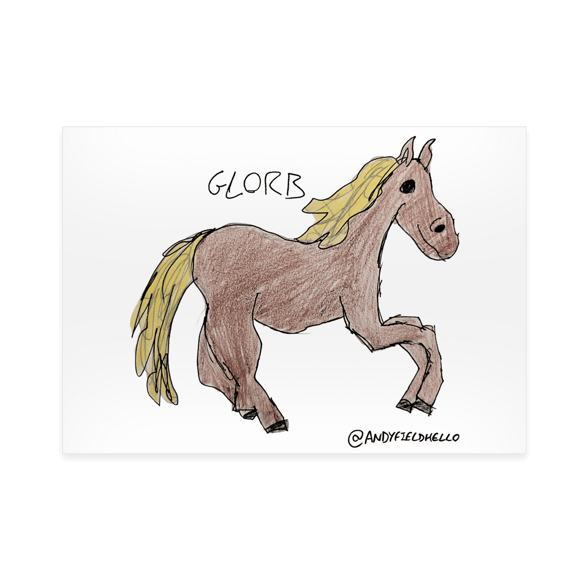 Glorb Horse Poster - A4