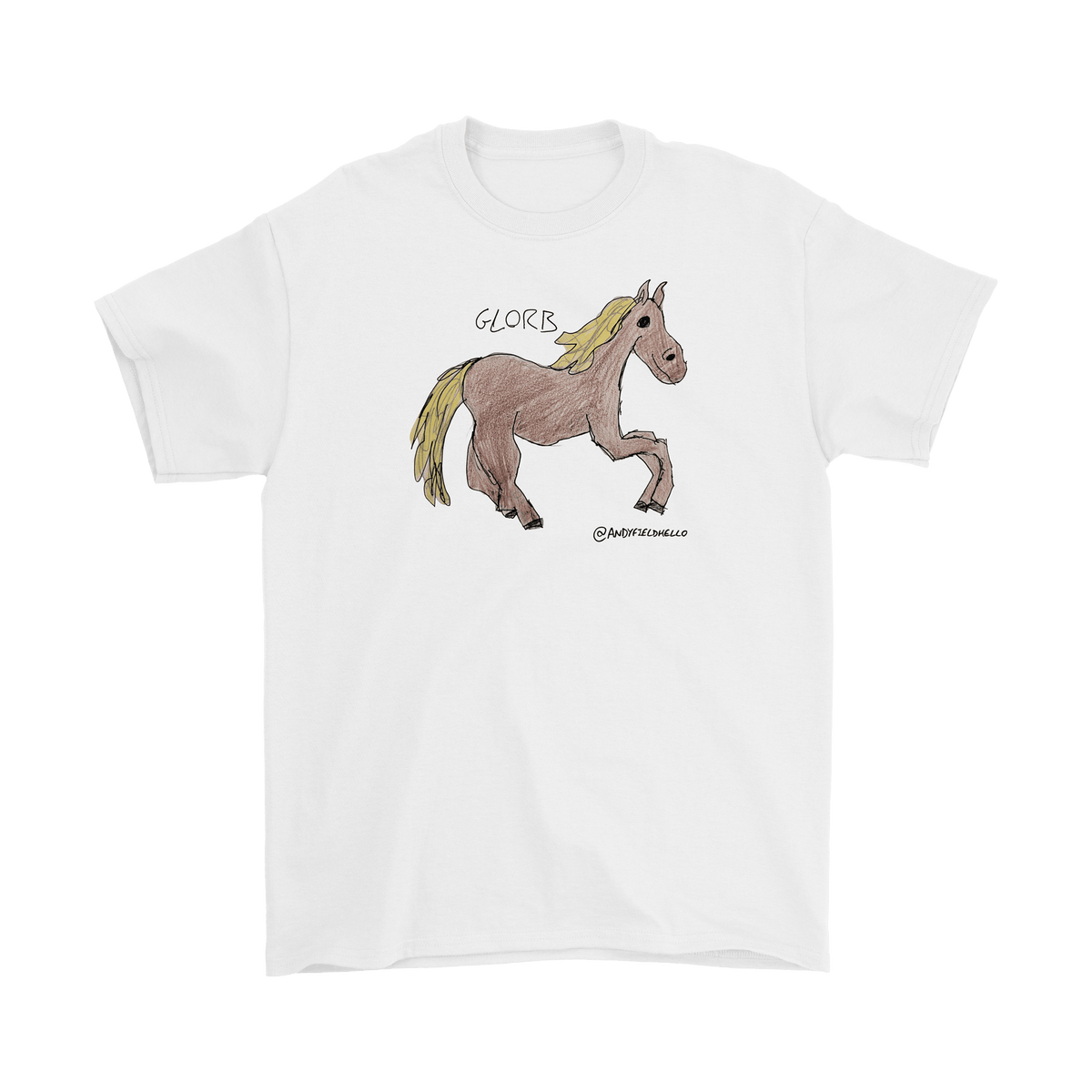 Glorb Horse Tee - White