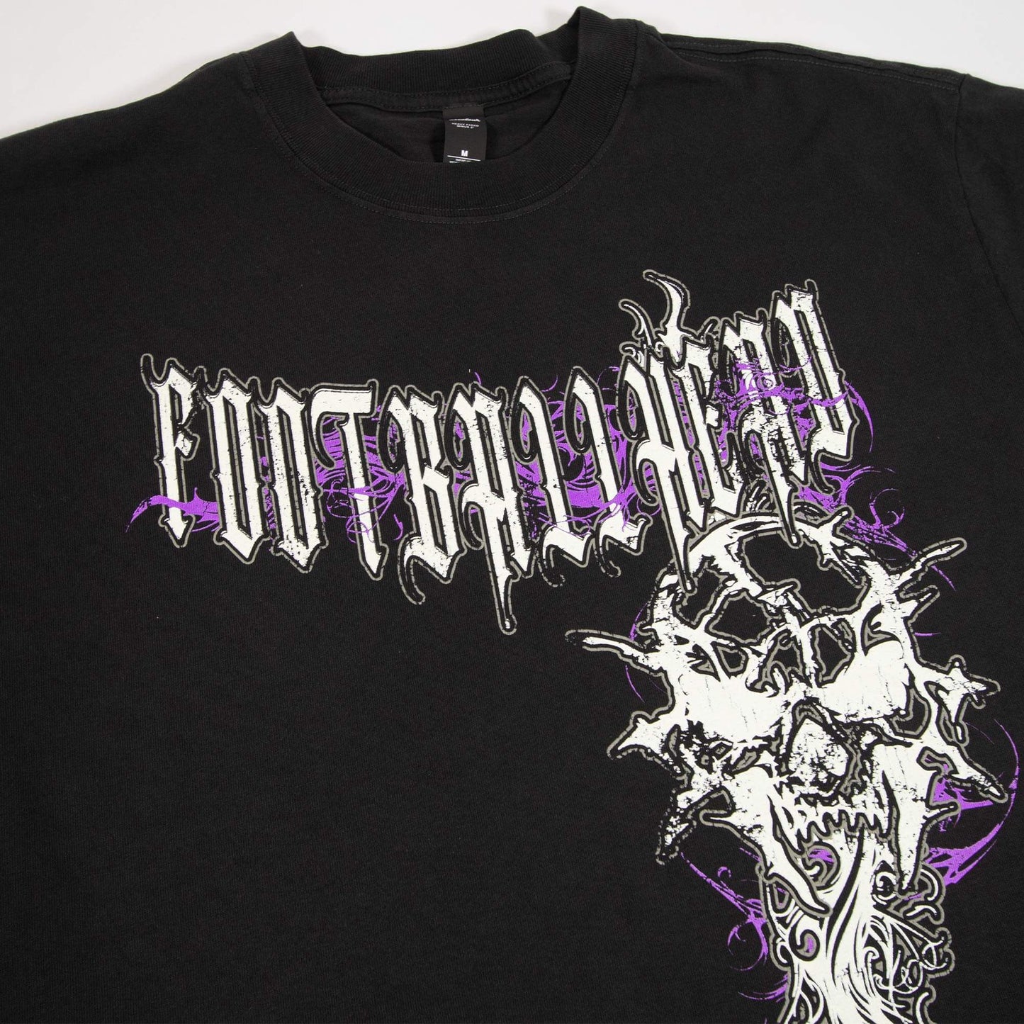 Tribal Skull Tee - Faded Black