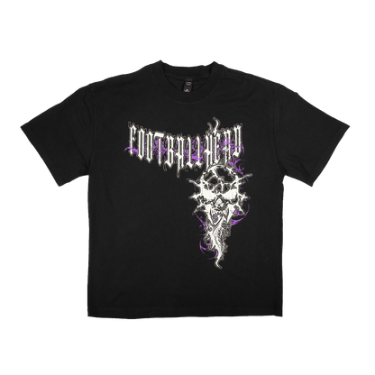 Tribal Skull Tee - Faded Black