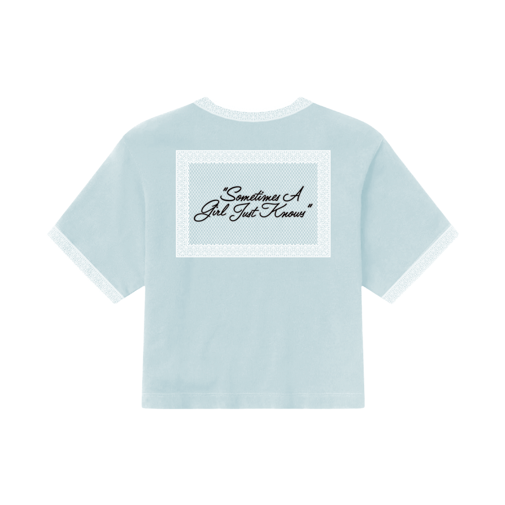 A Girl Just Knows Crop Tee - Blue