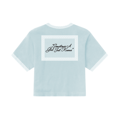 A Girl Just Knows Crop Tee - Blue