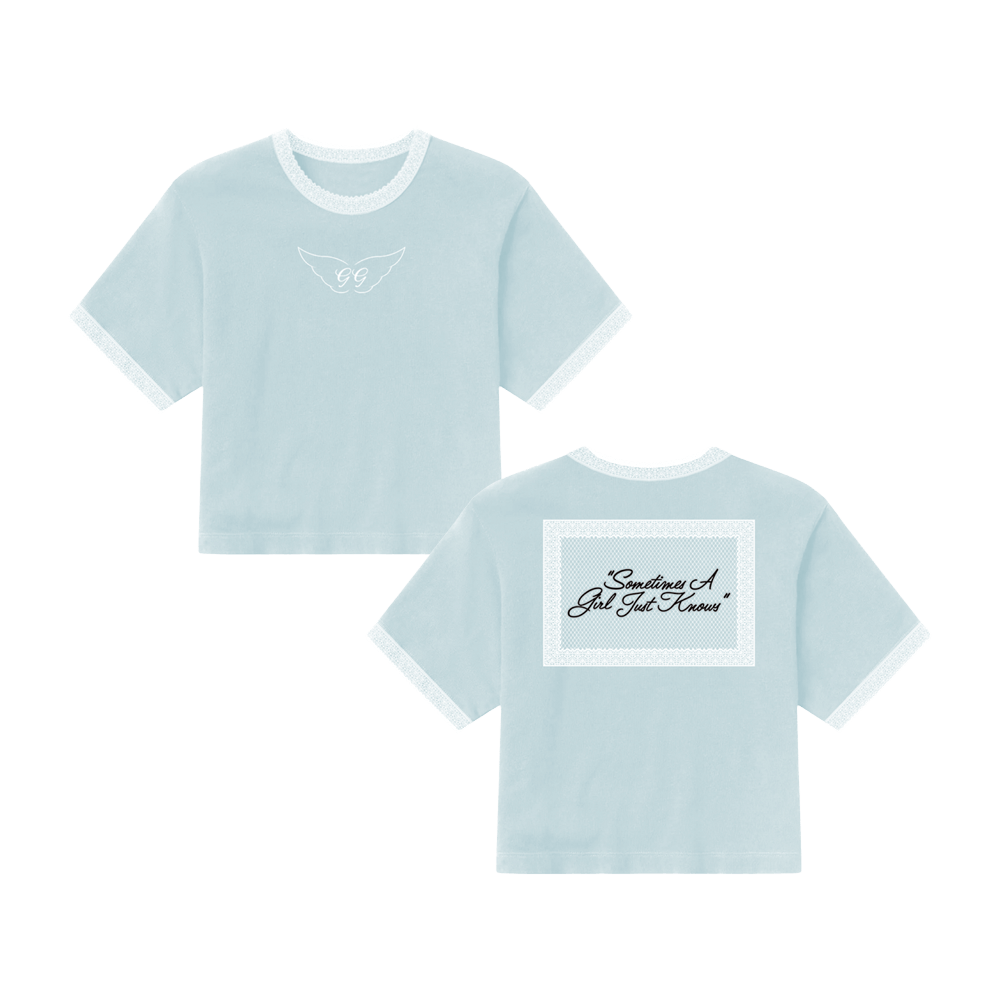 A Girl Just Knows Crop Tee - Blue