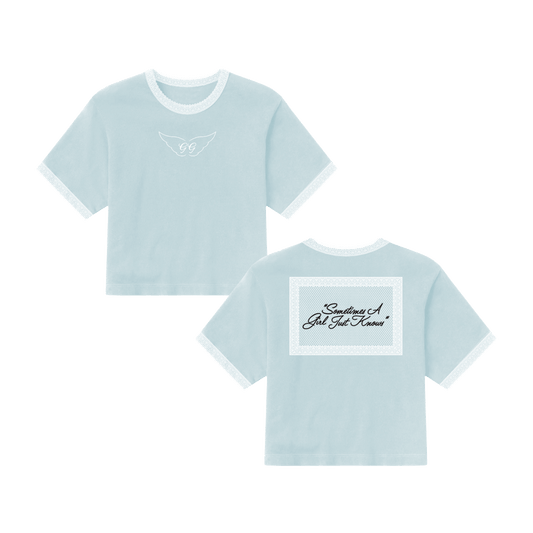 A Girl Just Knows Crop Tee - Blue