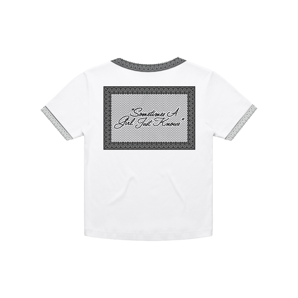 A Girl Just Knows Crop Tee - White