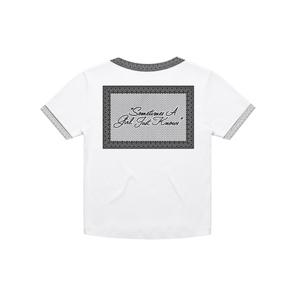A Girl Just Knows Crop Tee - White