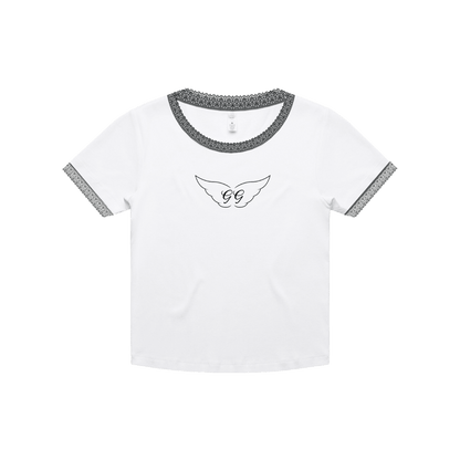 A Girl Just Knows Crop Tee - White
