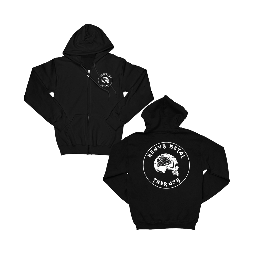 HMT Skull Zip Hoodie - Black