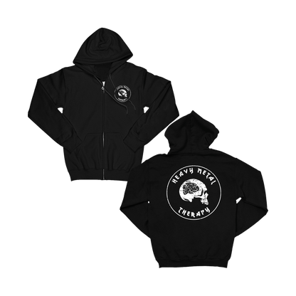 HMT Skull Zip Hoodie - Black