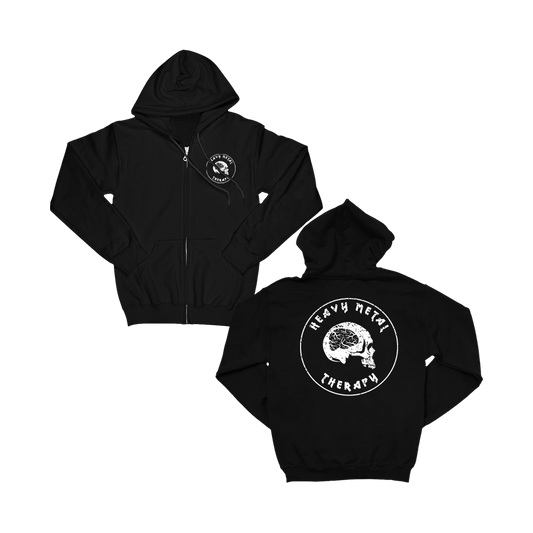HMT Skull Zip Hoodie - Black