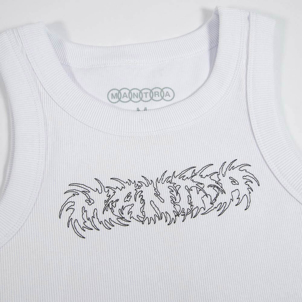 Mantra Ribbed Cropped Vest - White