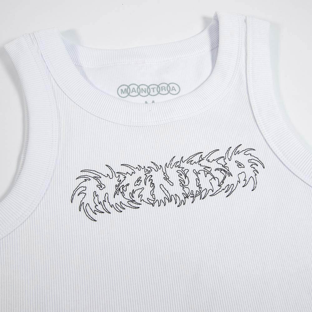 Mantra Ribbed Cropped Vest - White