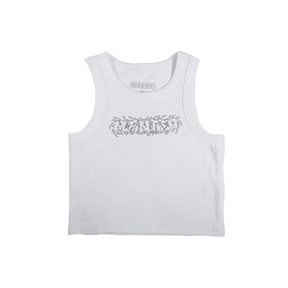 Mantra Ribbed Cropped Vest - White