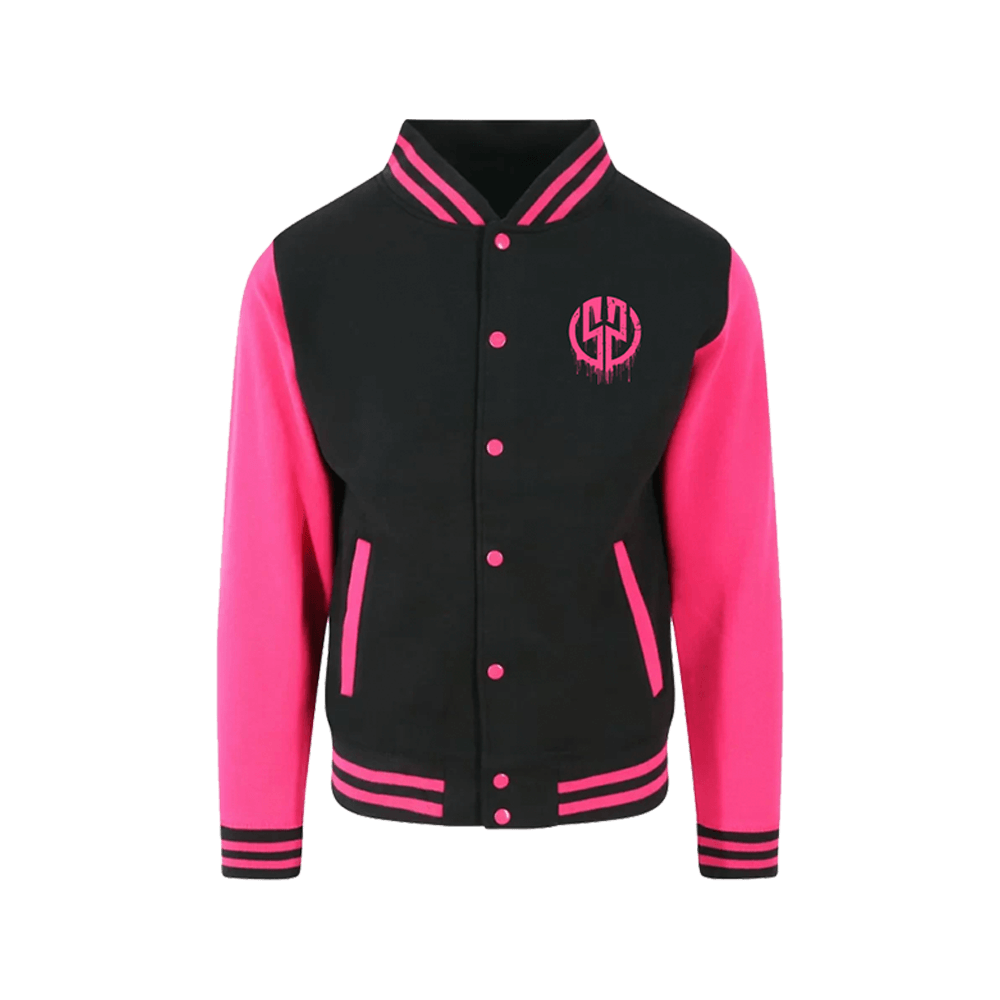 Logo Varsity Jacket - Black/Pink