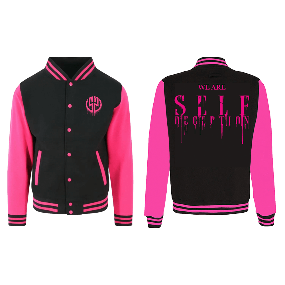 Logo Varsity Jacket - Black/Pink