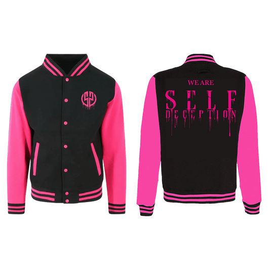 Logo Varsity Jacket - Black/Pink
