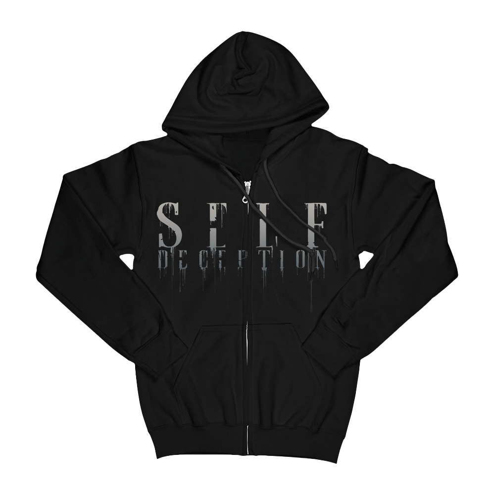 Metallic Logo Zip Hoodie - Black