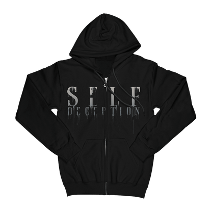 Metallic Logo Zip Hoodie - Black