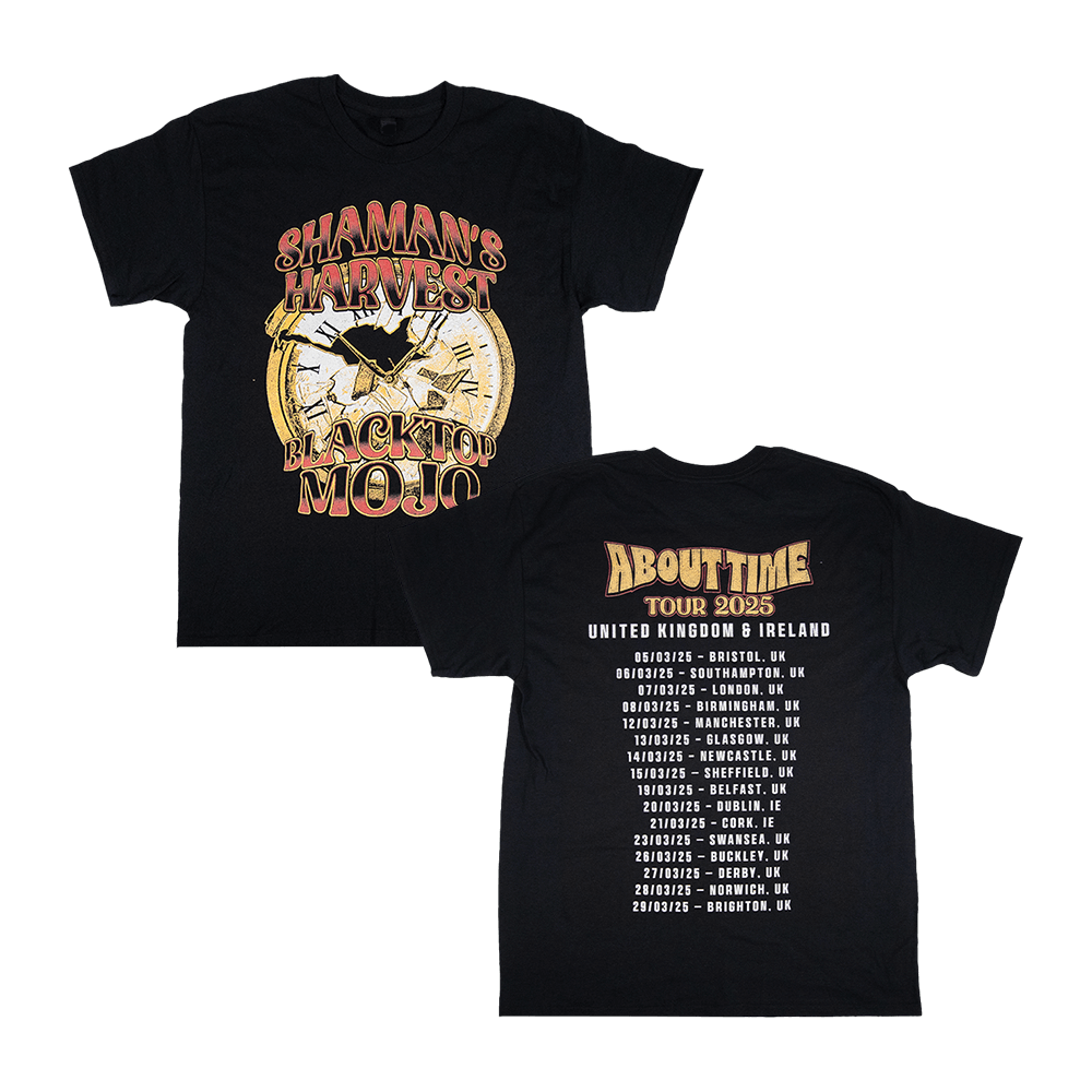 Shamans Harvest x Blacktop Mojo UK/IRE 25 Tour T-Shirt - Black