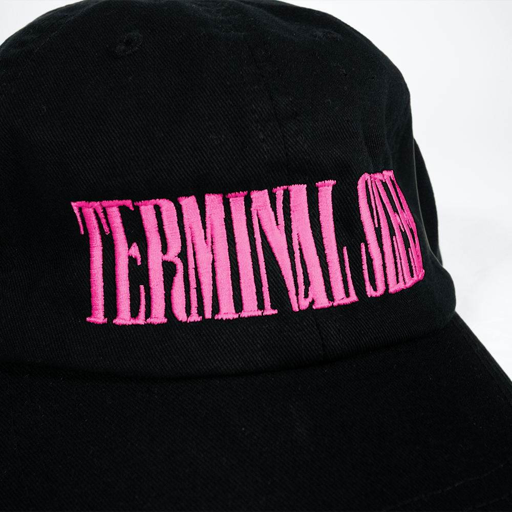 Embroidered Logo Cap - Black/Pink