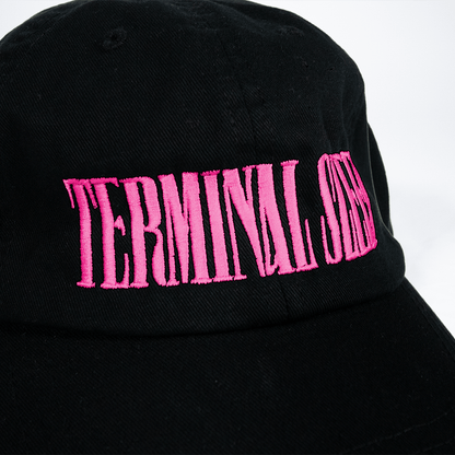 Embroidered Logo Cap - Black/Pink