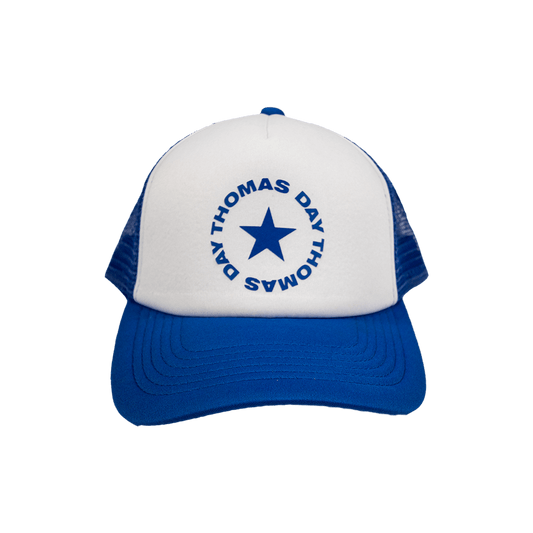Circle Logo Trucker Cap - White/Blue