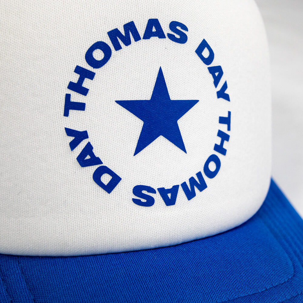 Circle Logo Trucker Cap - White/Blue