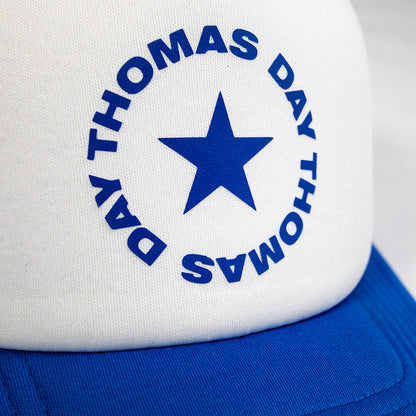 Circle Logo Trucker Cap - White/Blue