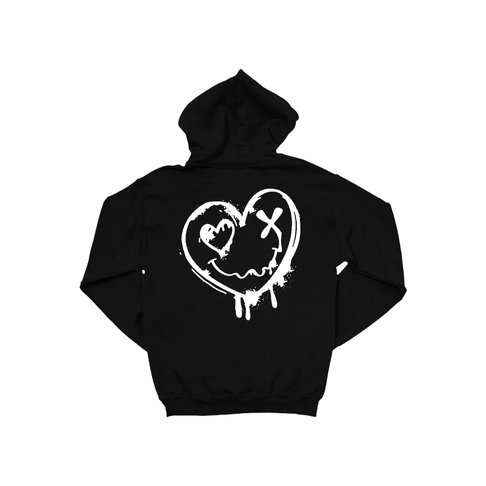 TNB Heart Zip Hoodie - Black