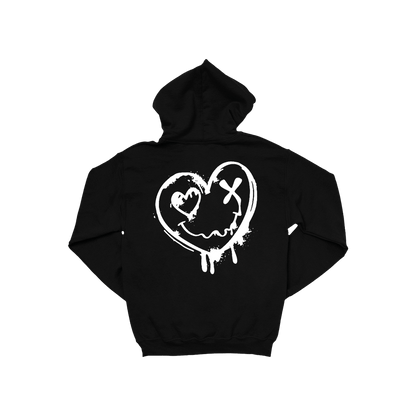 TNB Heart Zip Hoodie - Black