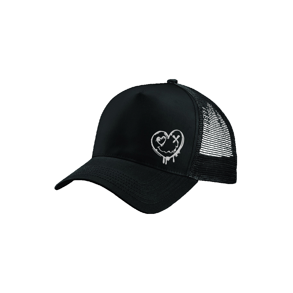 TNB Heart Trucker Cap - Black