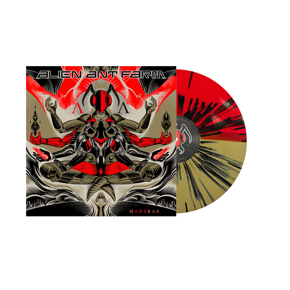 Mantras 12" Vinyl - Red/Gold Split with Black Splatter image 0