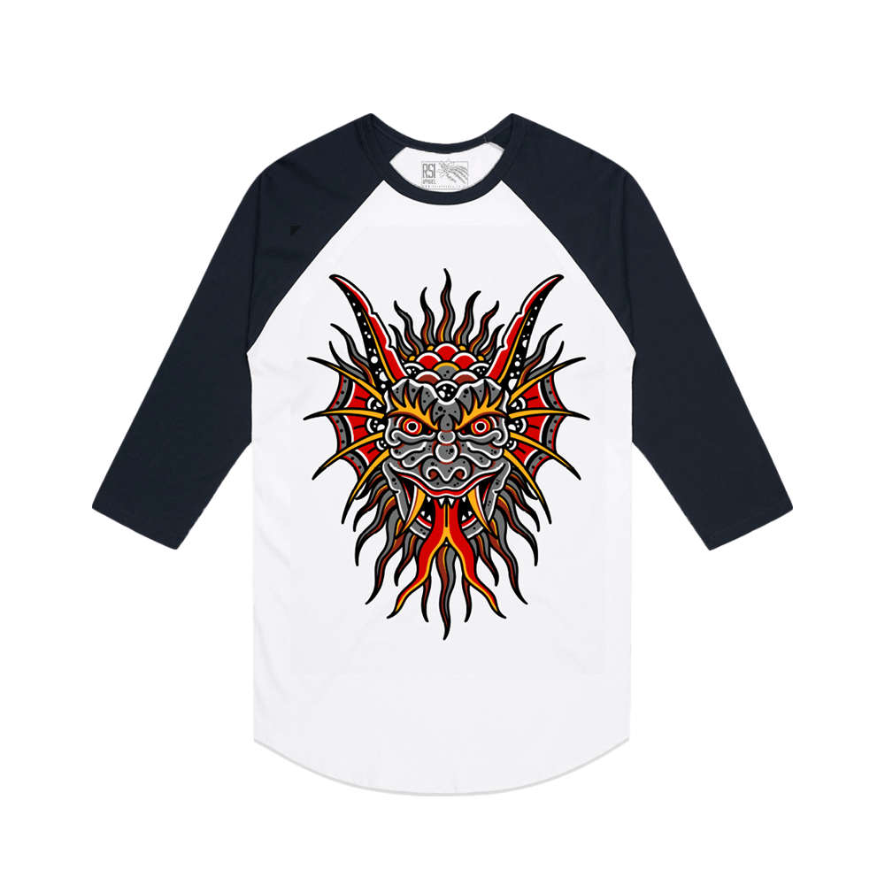 Hell Bound Baseball Shirt - Navy/White image 0